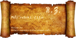 Mándoki Zita névjegykártya
